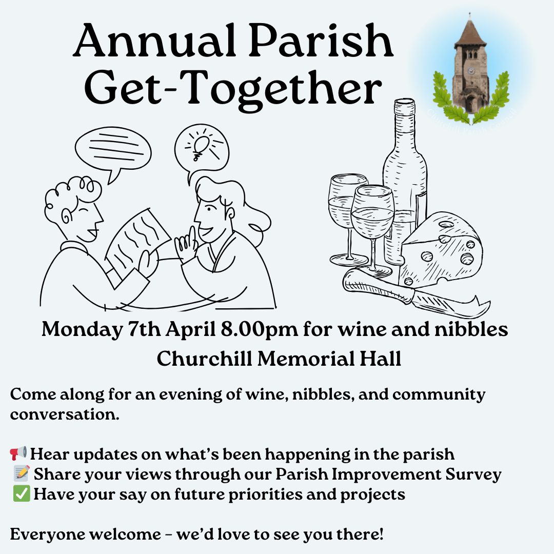 Annual Parish Get Together Monday th April pm Churchill Memorial Hall Everyone welcome