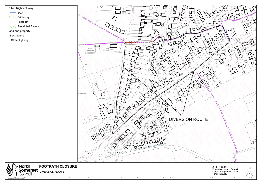 Ladymead path diversion route